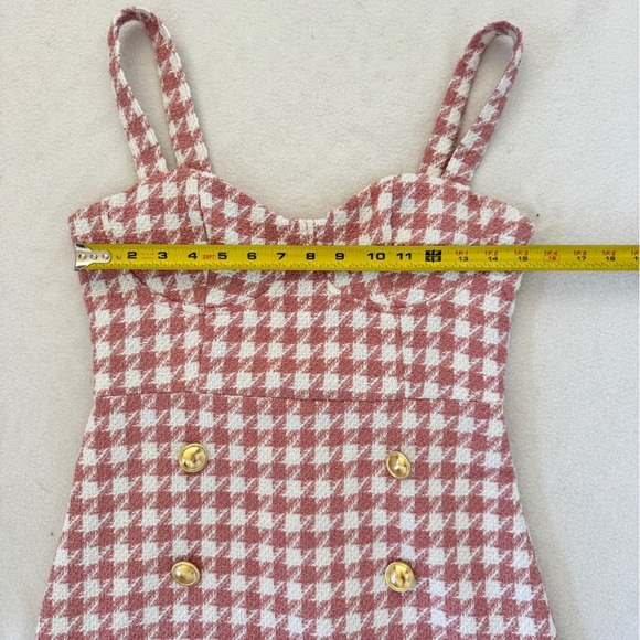 Forever 21 Pink and White Plaid Mini Tweed Dress S - Picture 7 of 11